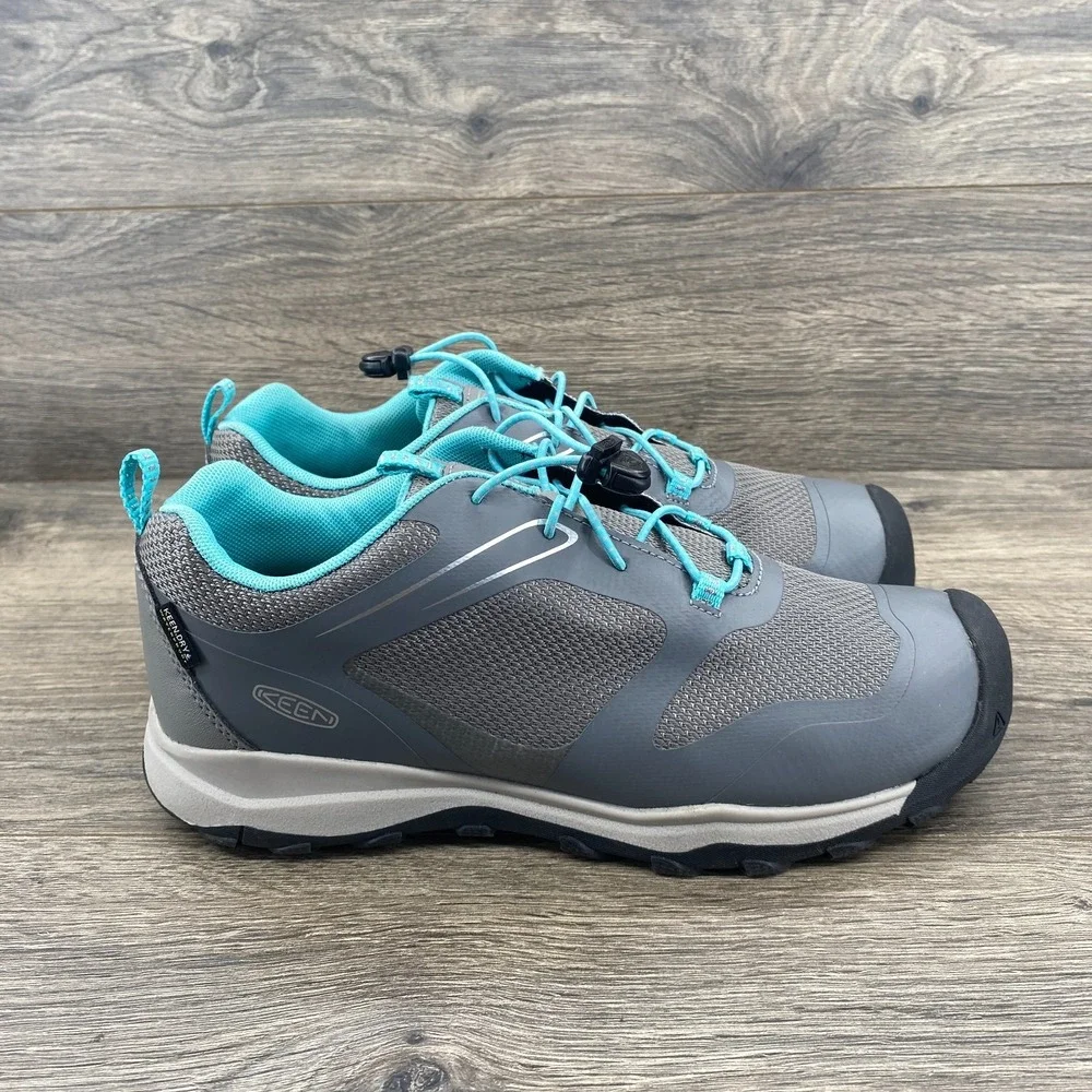 KEEN Wanduro Waterproof Hiking Trail Sneakers Men's Size 6 Gray Aqua CD-C010423